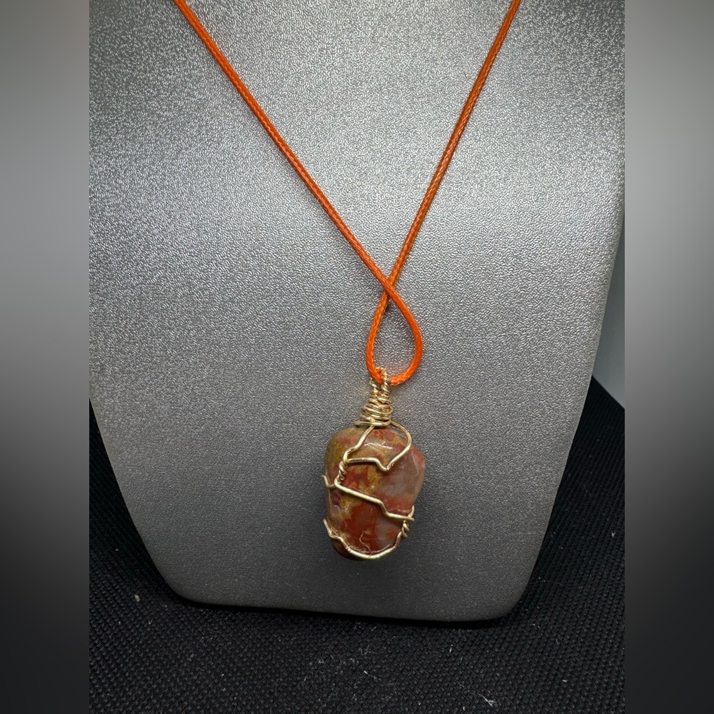 Wire Wrapped GemStone Pendant Necklace